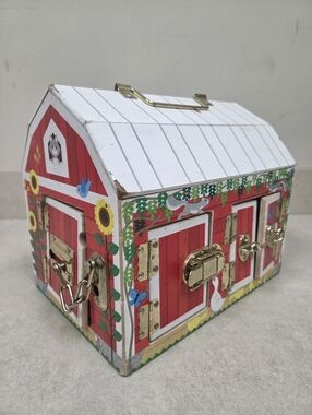 Melissa & Doug Interactive Wooden Latches Barn (Only)